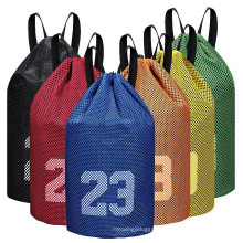 Custom Polyester Basketball Drawstring Backpack Football Sports Soccer Bag with Ball Compartment